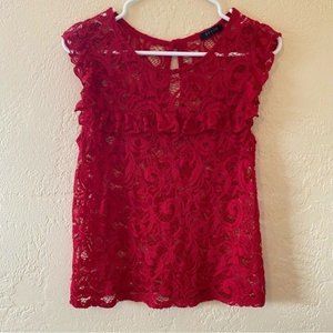 Scobe Red Lace Shirt Women’s Size M